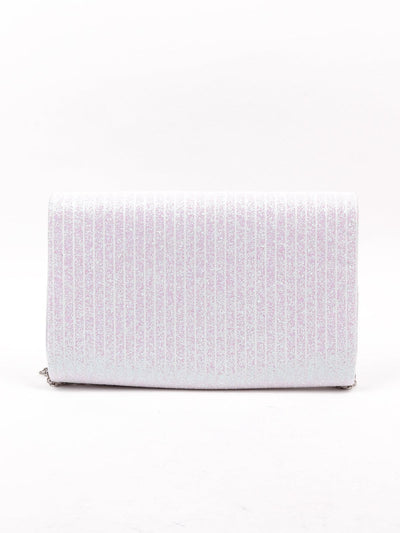 Shimmering cute white sling bag with a brooch - Odette