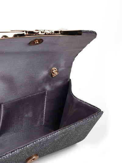 Shimmering silver black sling bag - Odette