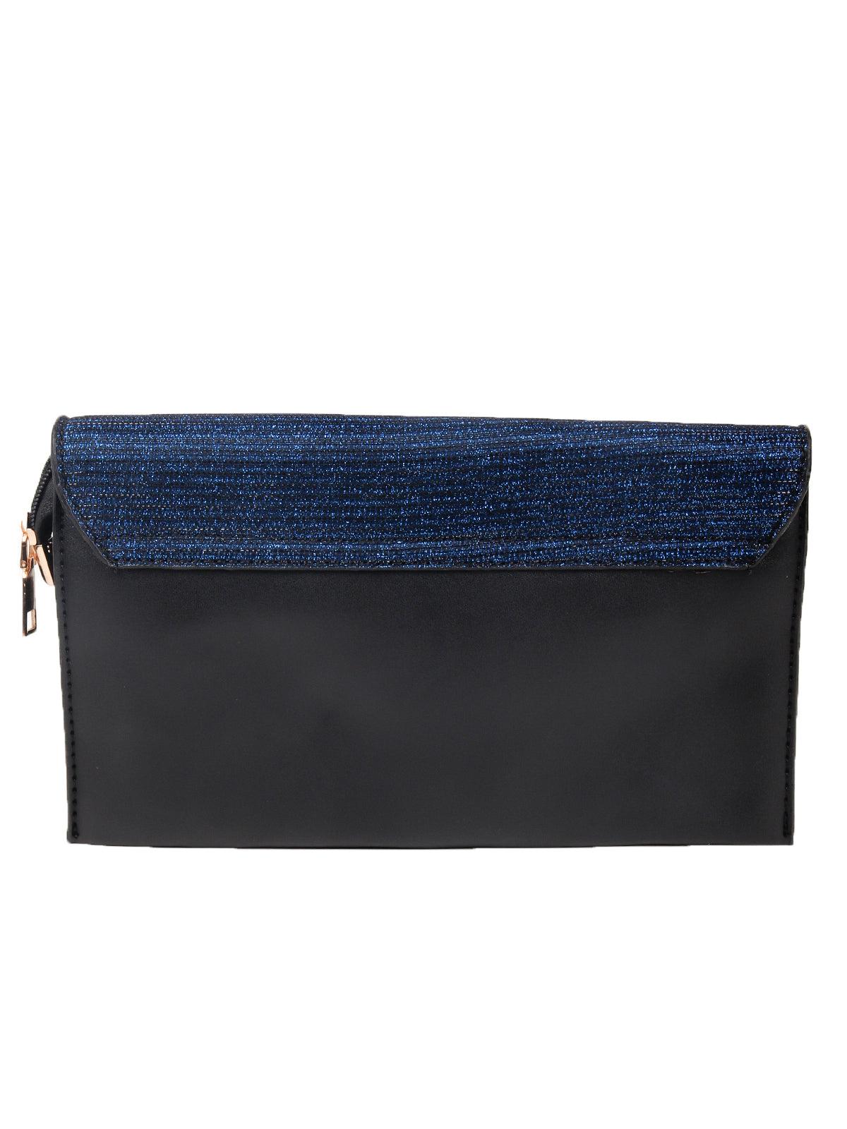 Shinning navy blue sling bag - Odette