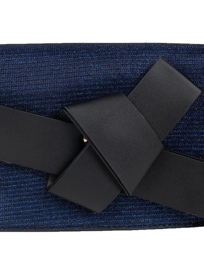 Shinning navy blue sling bag - Odette