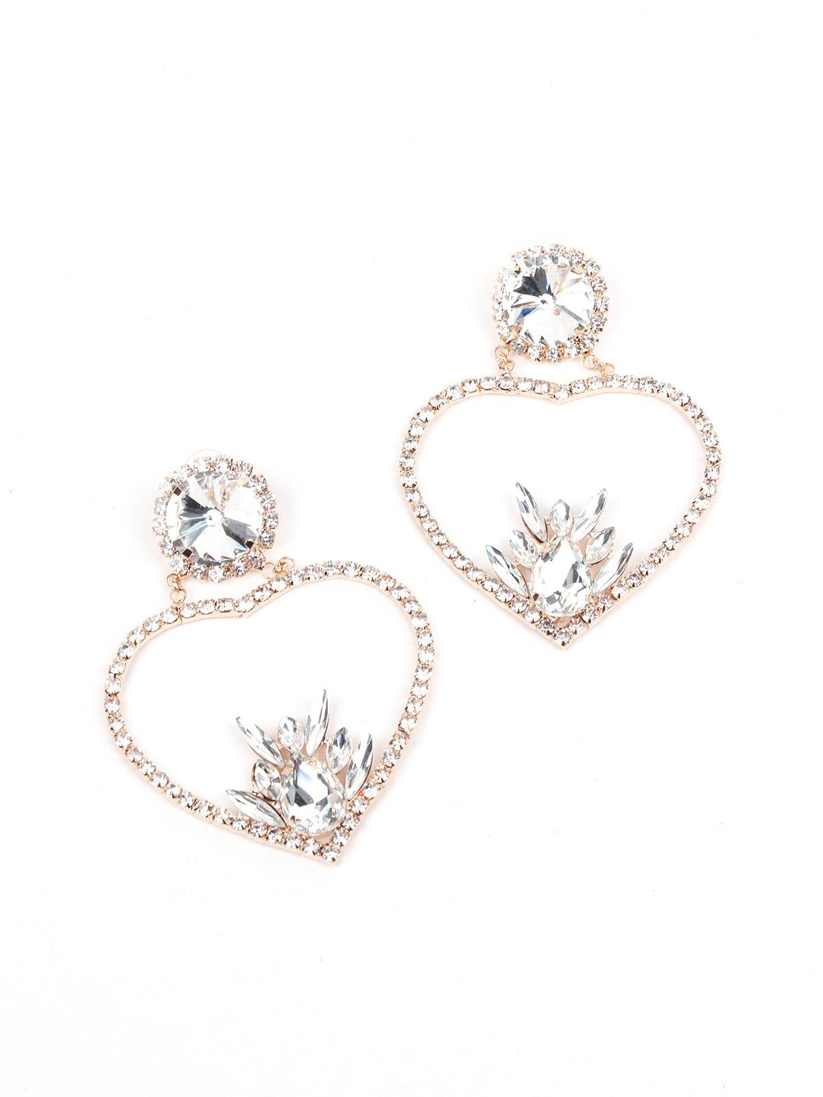 BuddyLove X Treasure Jewels | Crystal Heart Earrings | Silver