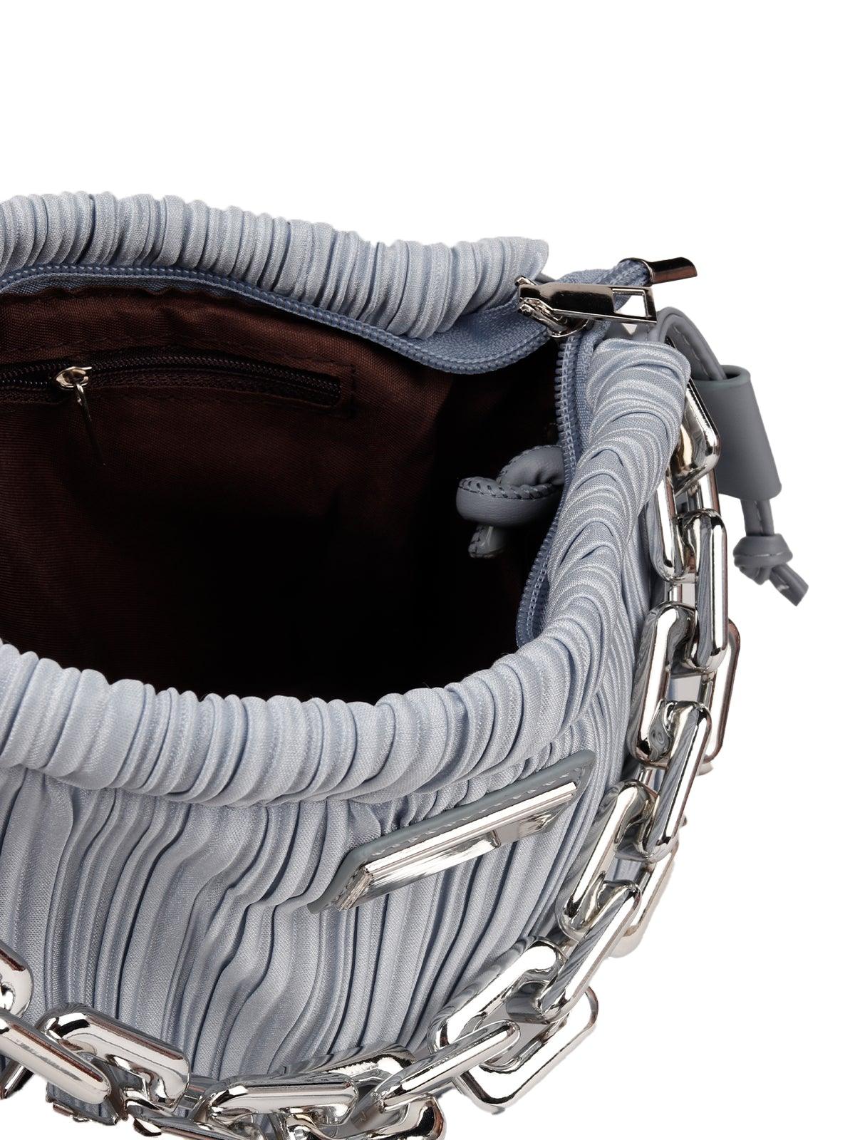 Silver Chunky Chain Hand Bag - Odette