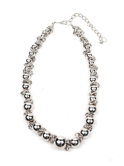 Silver classic rounded statement necklace - Odette