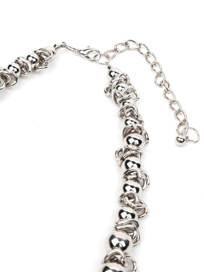 Silver classic rounded statement necklace - Odette