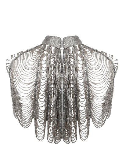 Silver embellished stunning beaded cape - Odette