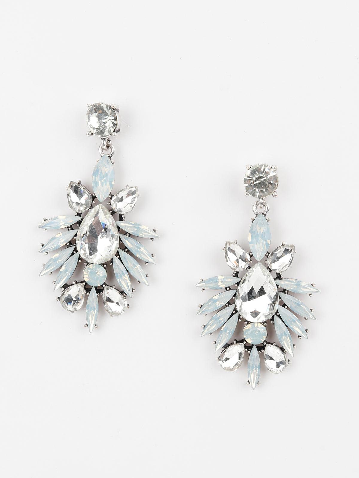 Silver Leafy Dangle Earrings - Odette