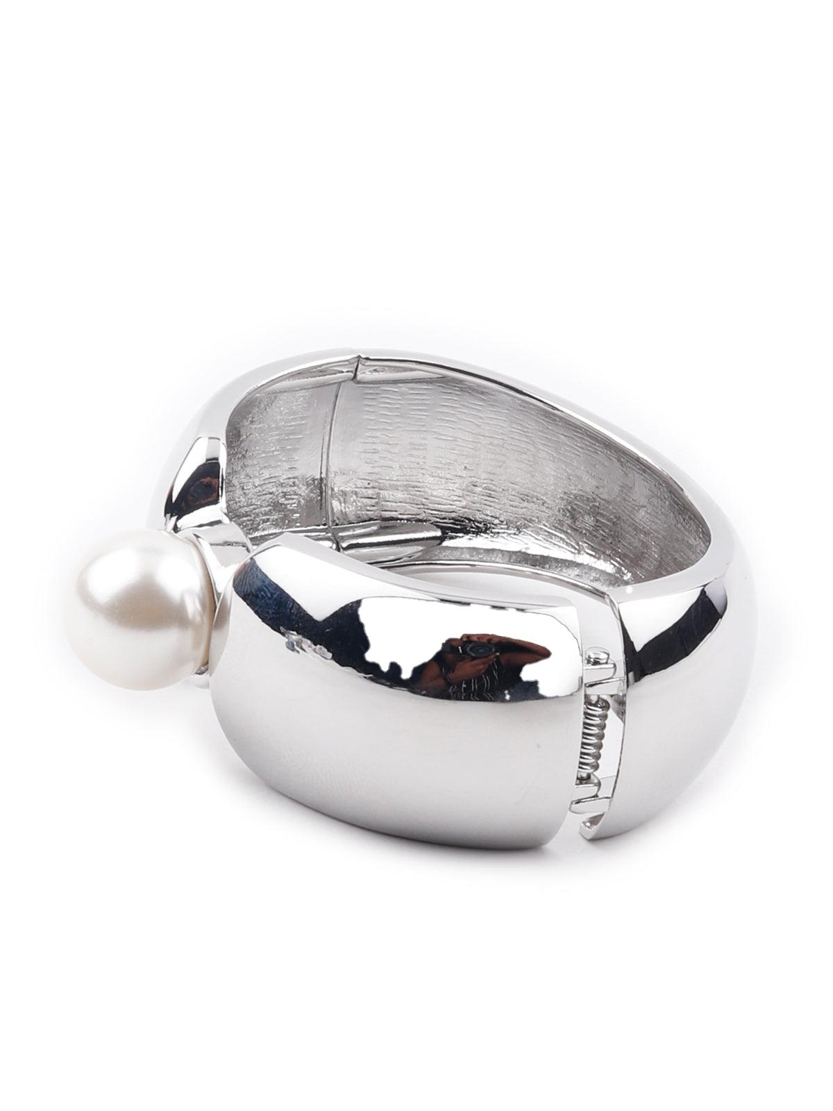 Silver modern art inspired bracelet - Odette