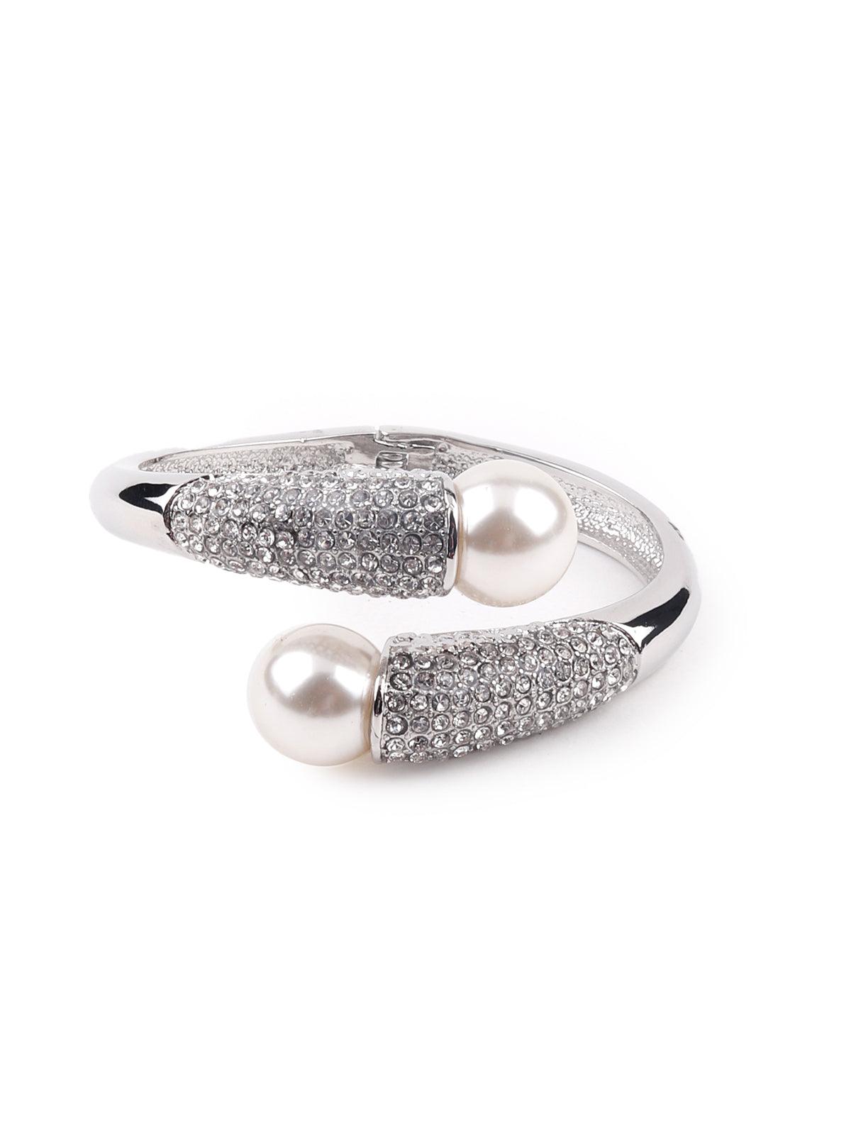 Silver-studded Kada bracelet for women - Odette