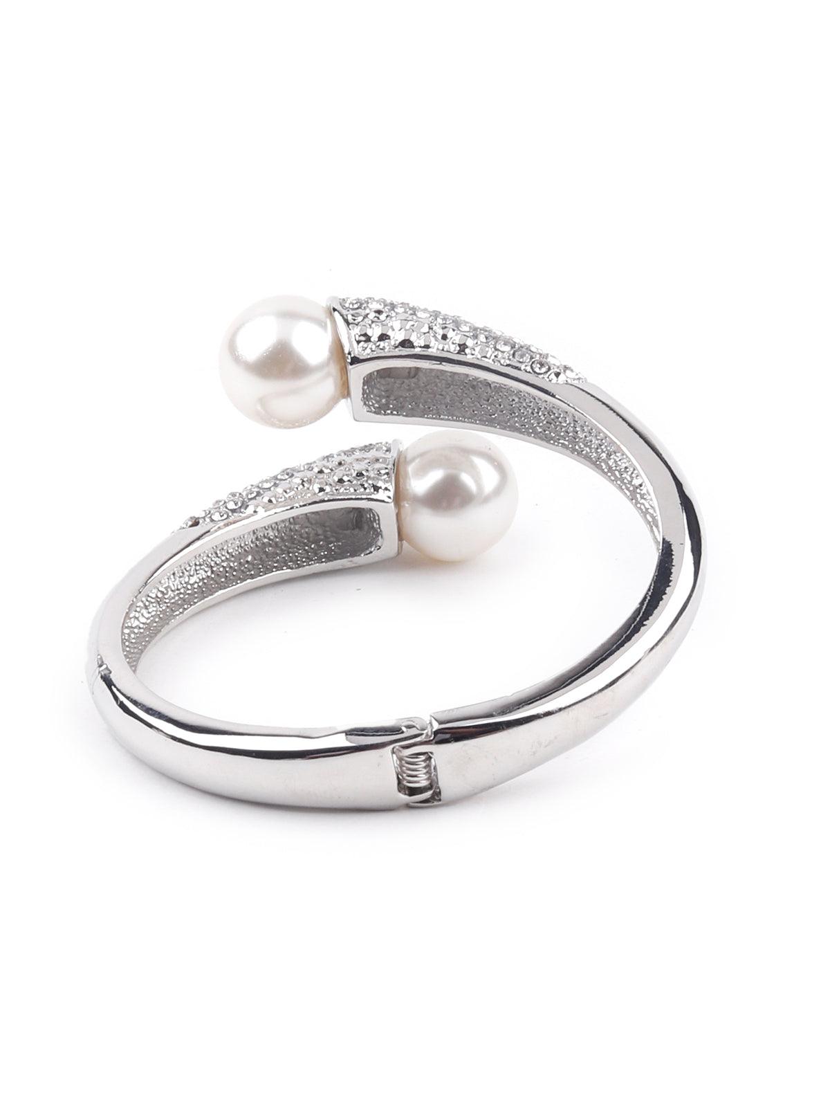 Silver-studded Kada bracelet for women - Odette