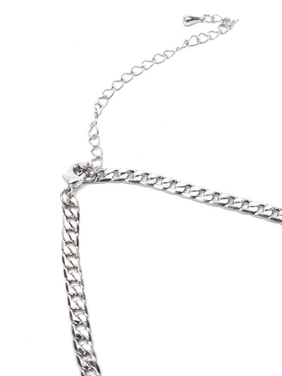 Silver stunning shining statement necklace - Odette