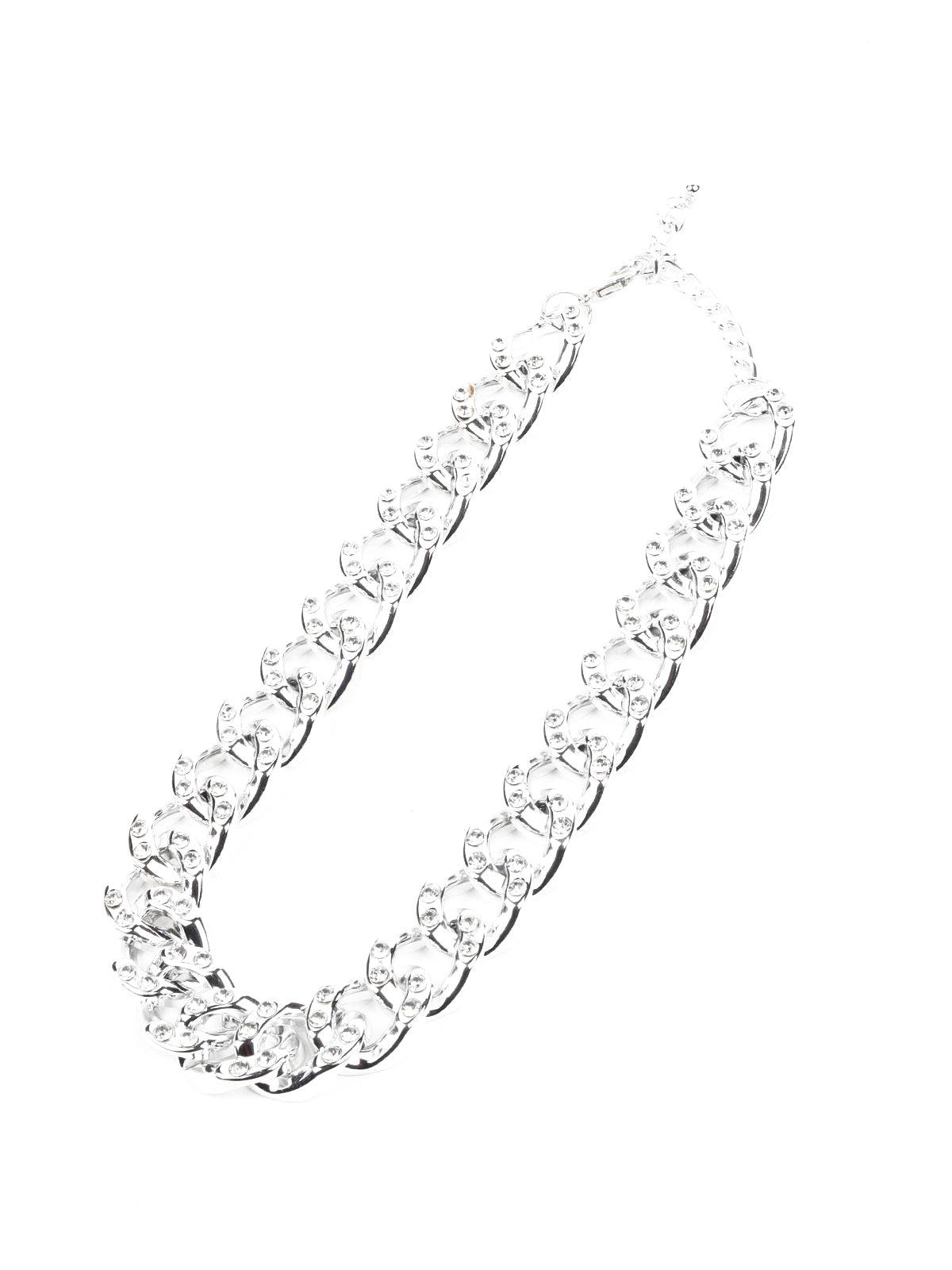 Silver-Tone Chunky Interlinked Chain Necklace - Odette