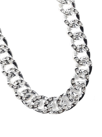 Silver-Tone Chunky Interlinked Chain Necklace - Odette
