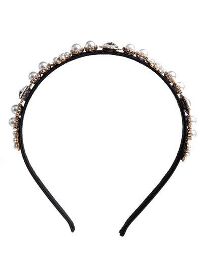 Sleek Pearl-Embellished Hairband - Odette