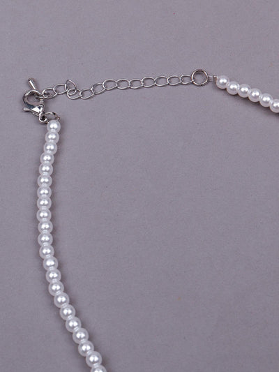Sleek pearl necklace with double pendant embellishments - Odette