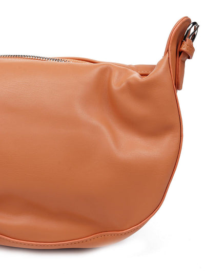 Smooth tan scrunched bag - Odette