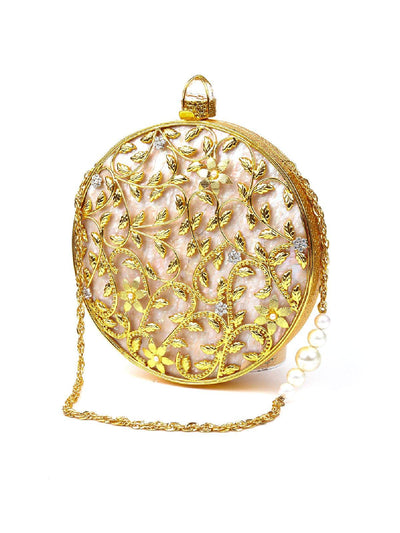 Snazzy Metal & Resin Round Clutch - Odette