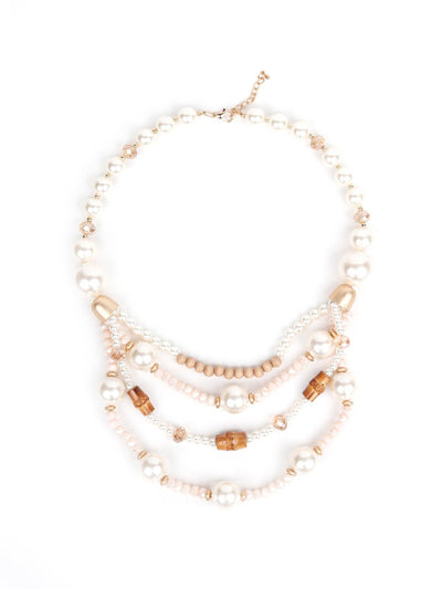 Soft Colour Beaded Statement Necklace - Odette