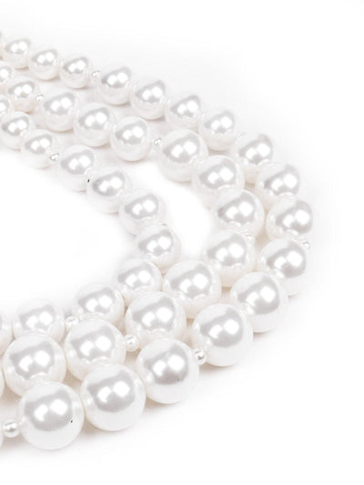 Sophisticated Three-Layered Pearl Necklace For Women - Odette