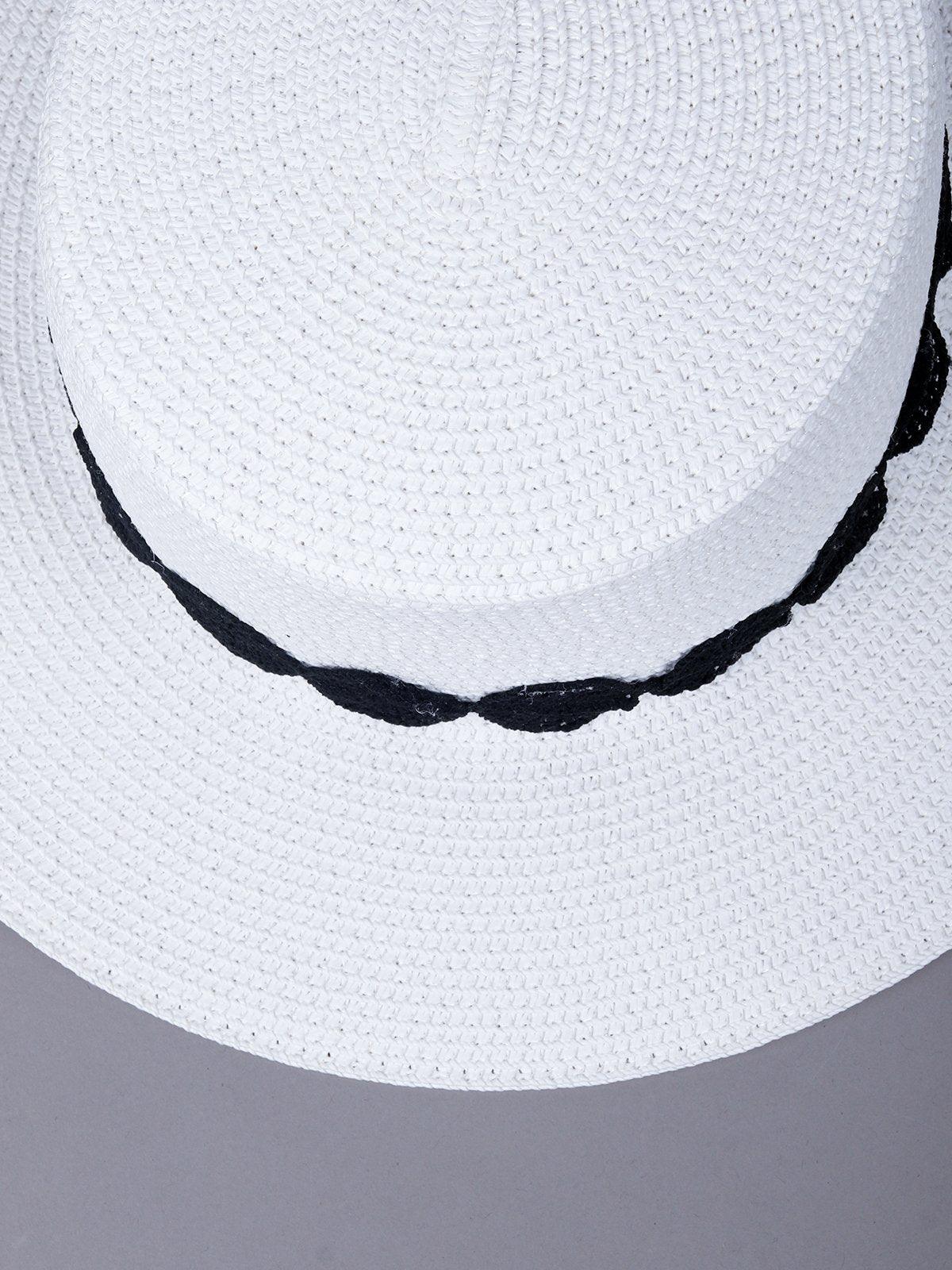 Sophisticated White Boater Hat - Odette