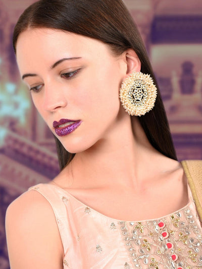 Spectacular gold tone kundan heavy pearl earrings! - Odette