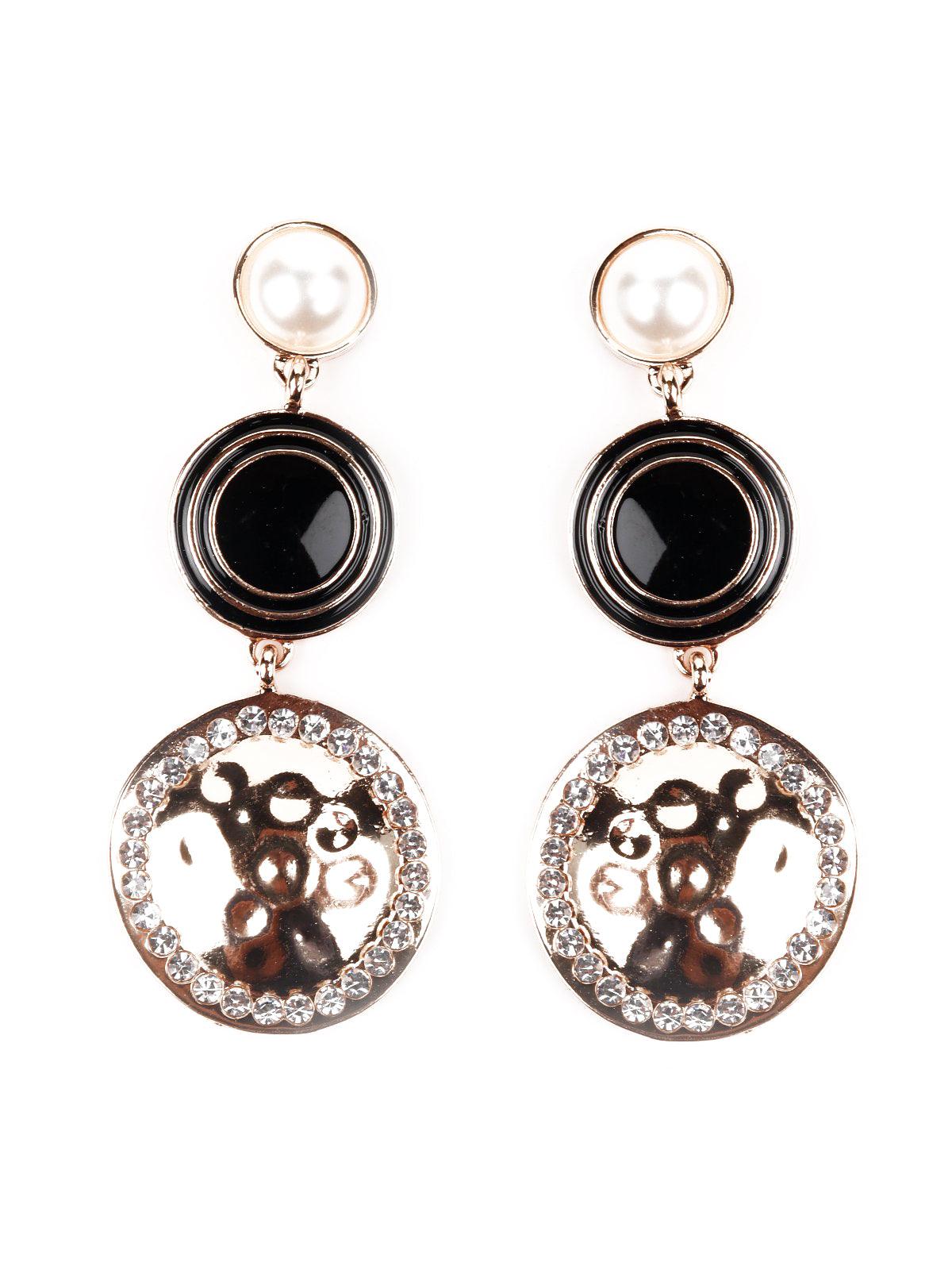 Spherical Pearl And Crystal Embellished Earrings - Odette