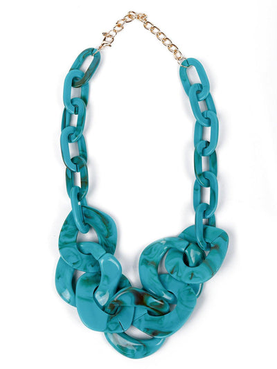 Splash blue Chunky textured necklace - Odette