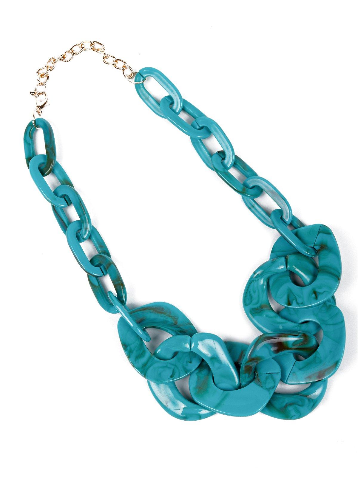 Splash blue Chunky textured necklace - Odette