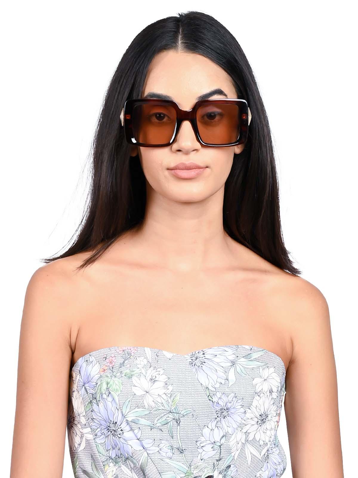 Squared red oversized sunglasses - Odette