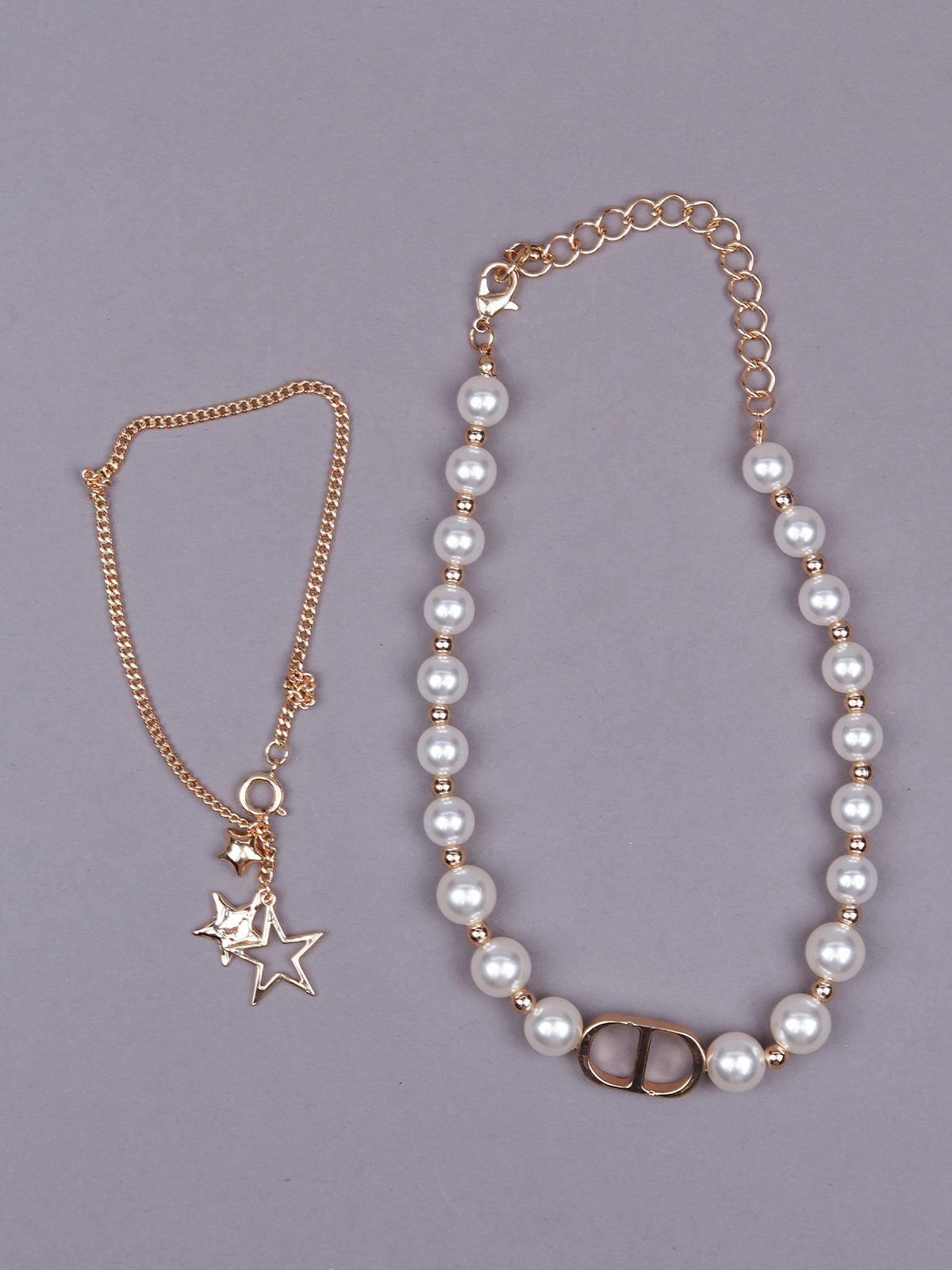 Star Two piece stunning pearl necklace - Odette