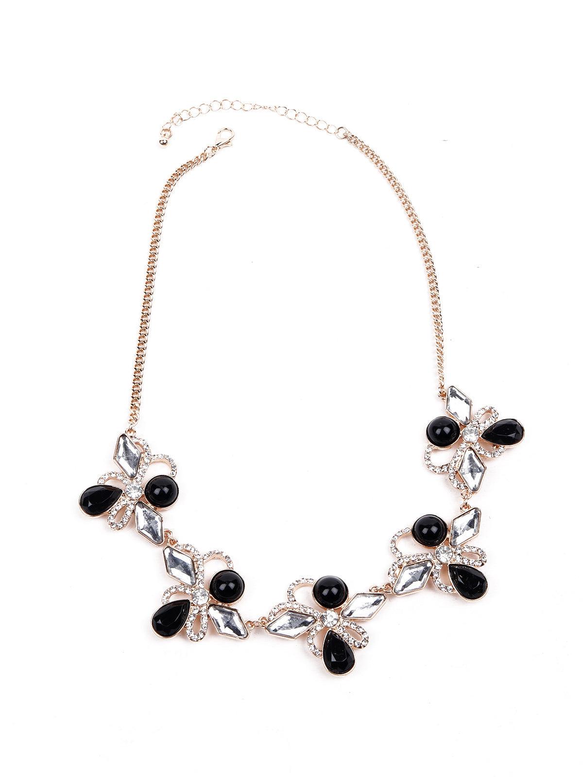 Statement stunning necklace-Black - Odette