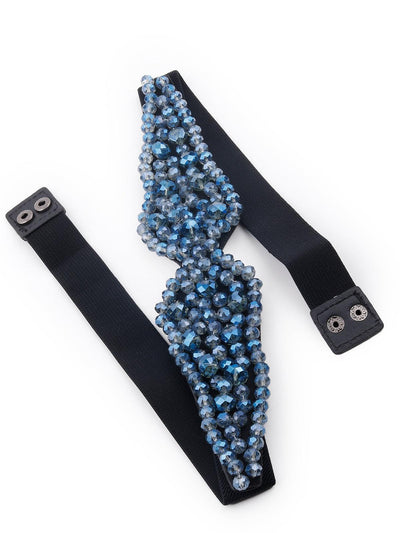 Stunning blue statement waist belt - Odette