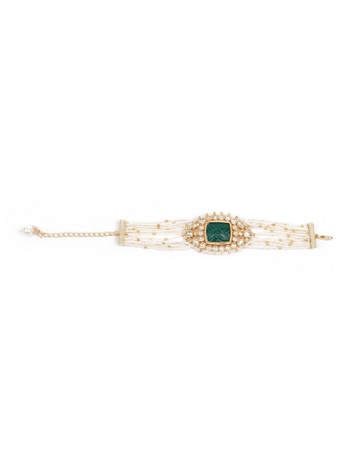 Stunning Embellished Gold Bracelet - Odette