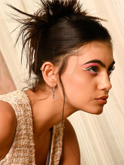 Stunning embellished with hoop earrings - Odette
