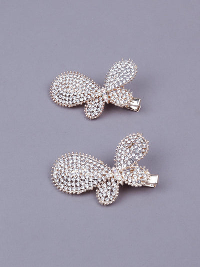 Stunning faux diamond-studded cute butterfly hair clips - Odette