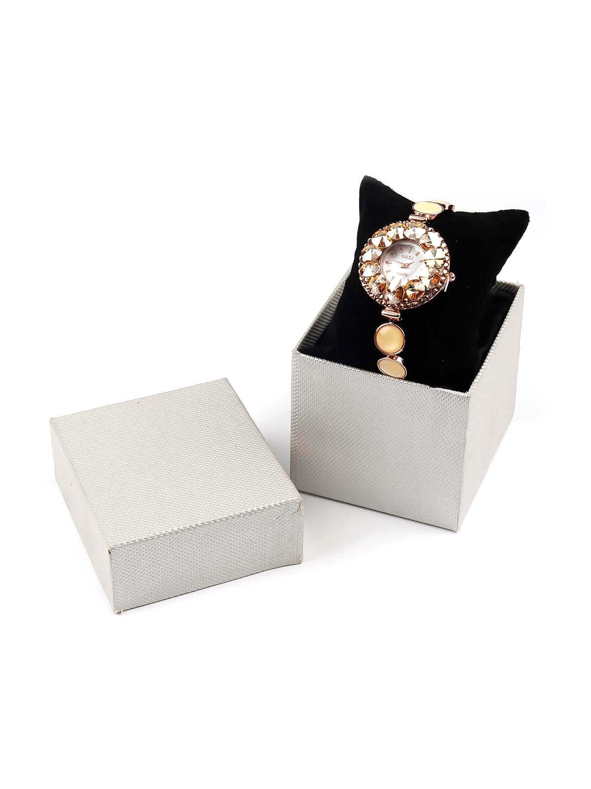 Stunning gold embellished watch for women - Odette
