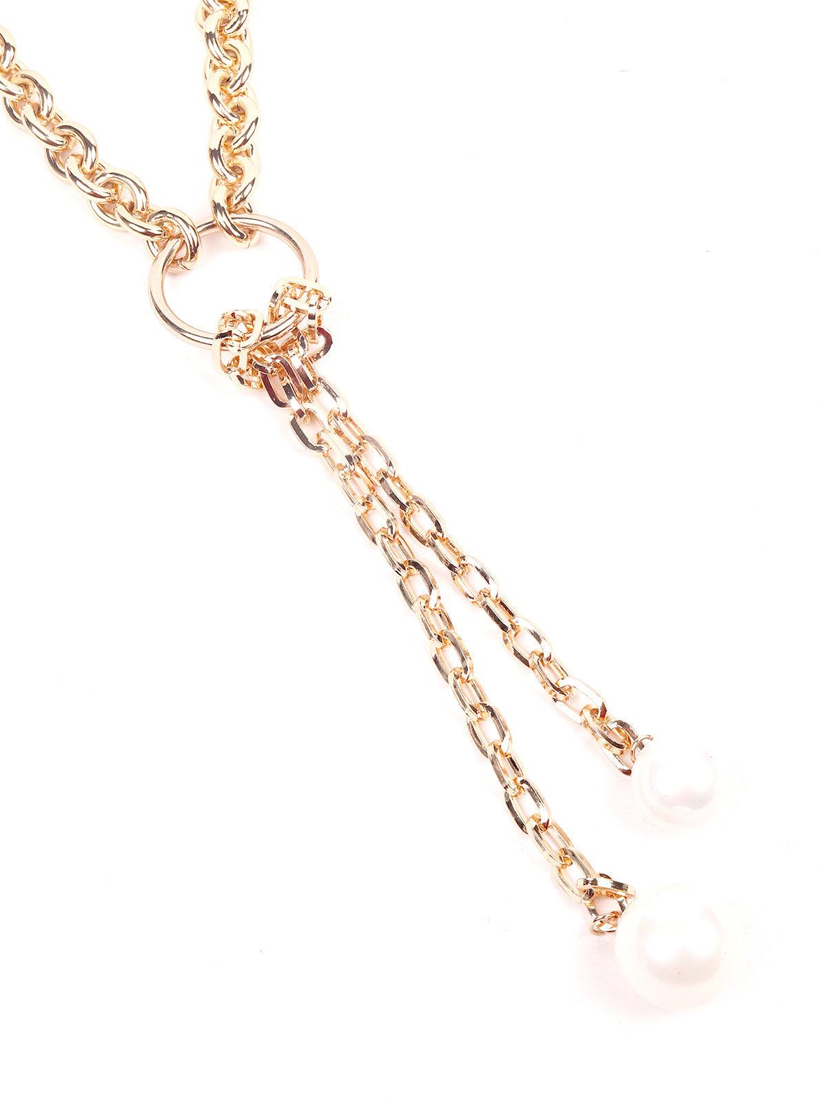 Stunning gold interlinked statement necklace - Odette