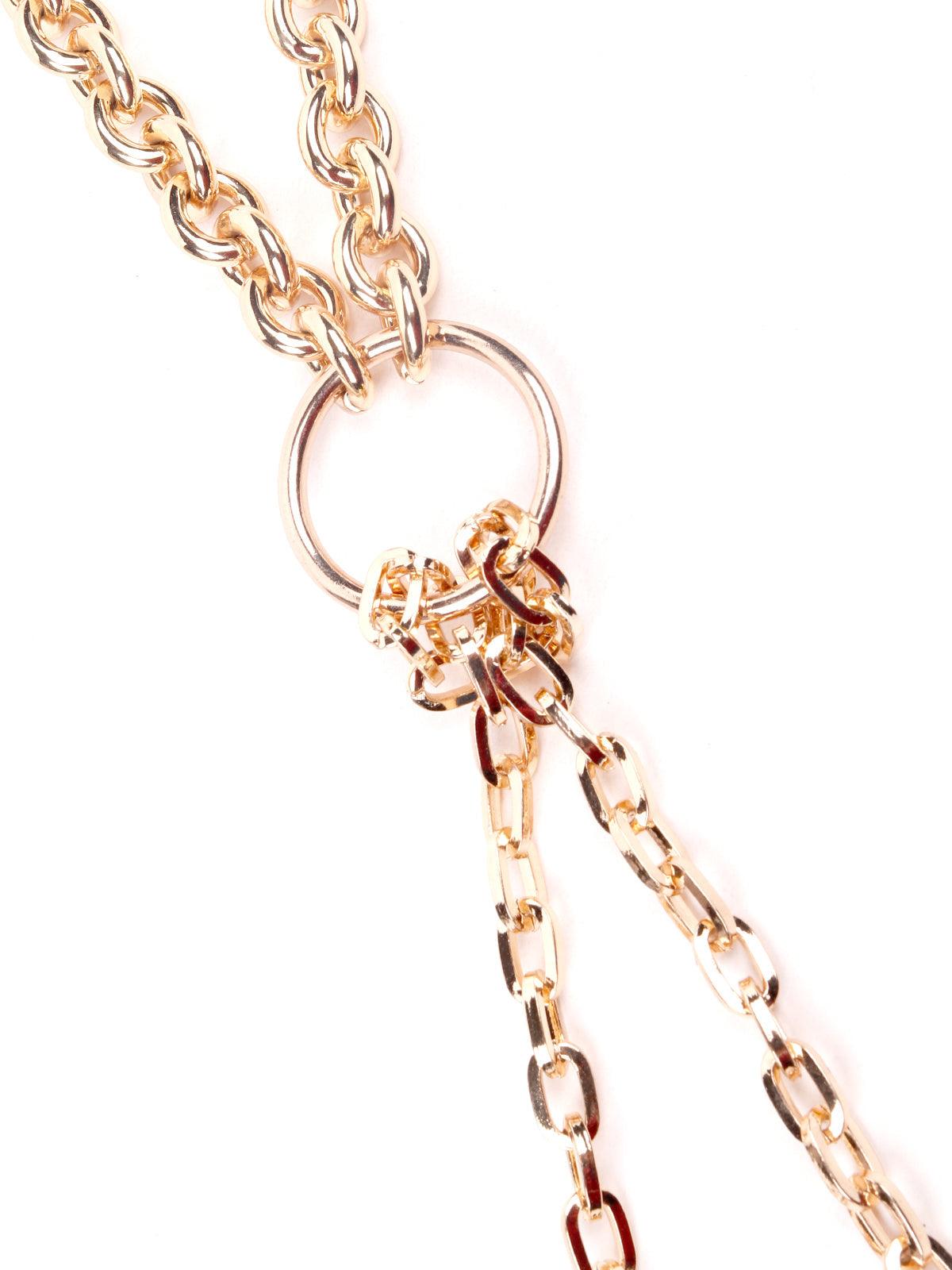 Stunning gold interlinked statement necklace - Odette