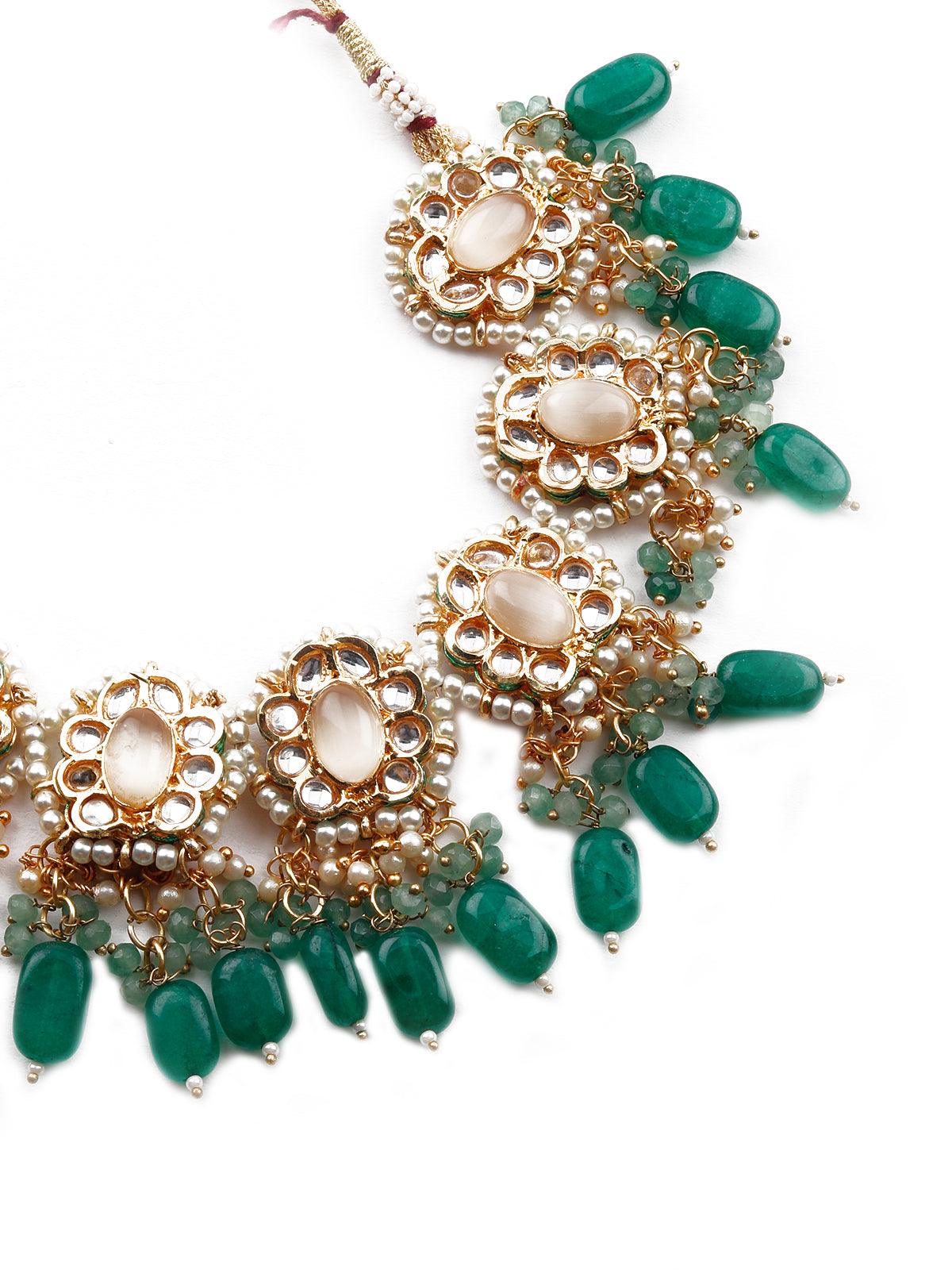 Stunning green kundan necklace - Odette