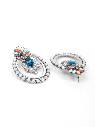 Stunning multicoloured rounded pearl earrings - Odette