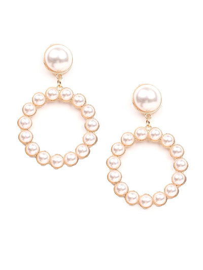 Stunning pearl-embellished hoop earrings - Odette
