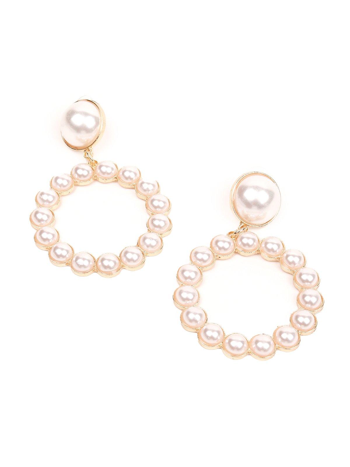 Stunning pearl-embellished hoop earrings - Odette