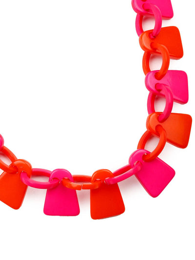 Stunning pink and orange shaded statement necklace - Odette