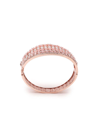 Stunning rose gold broad embellished bracelet - Odette