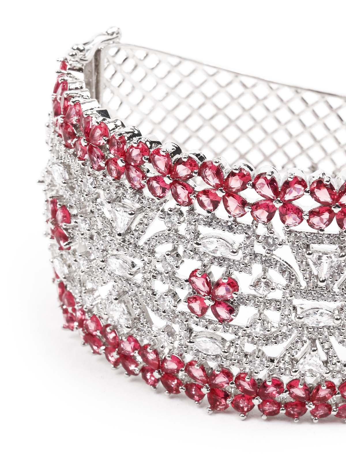 Stunning Silver and Pink Bracelet - Odette
