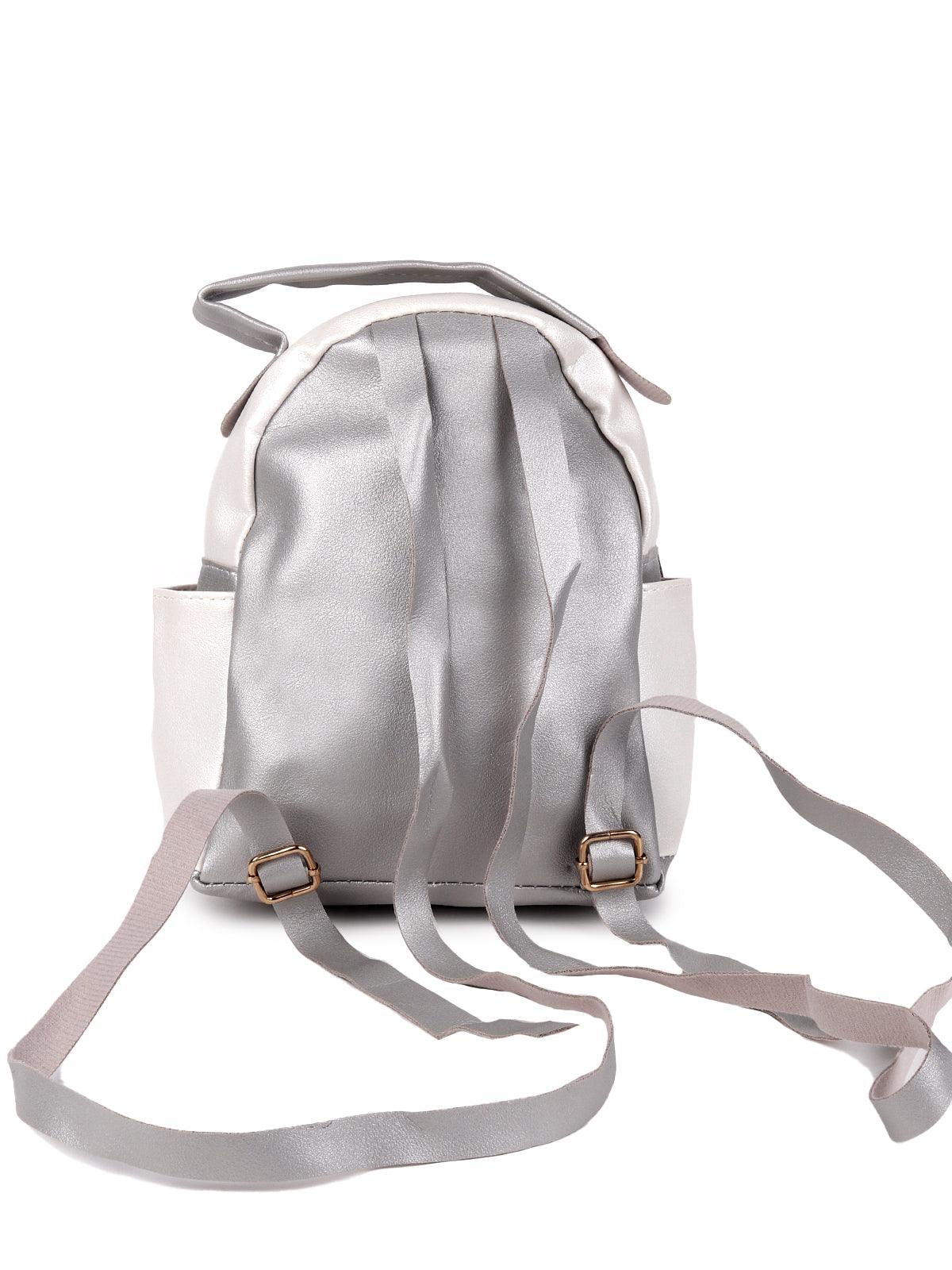 Stunning silver and white bagpack - Odette