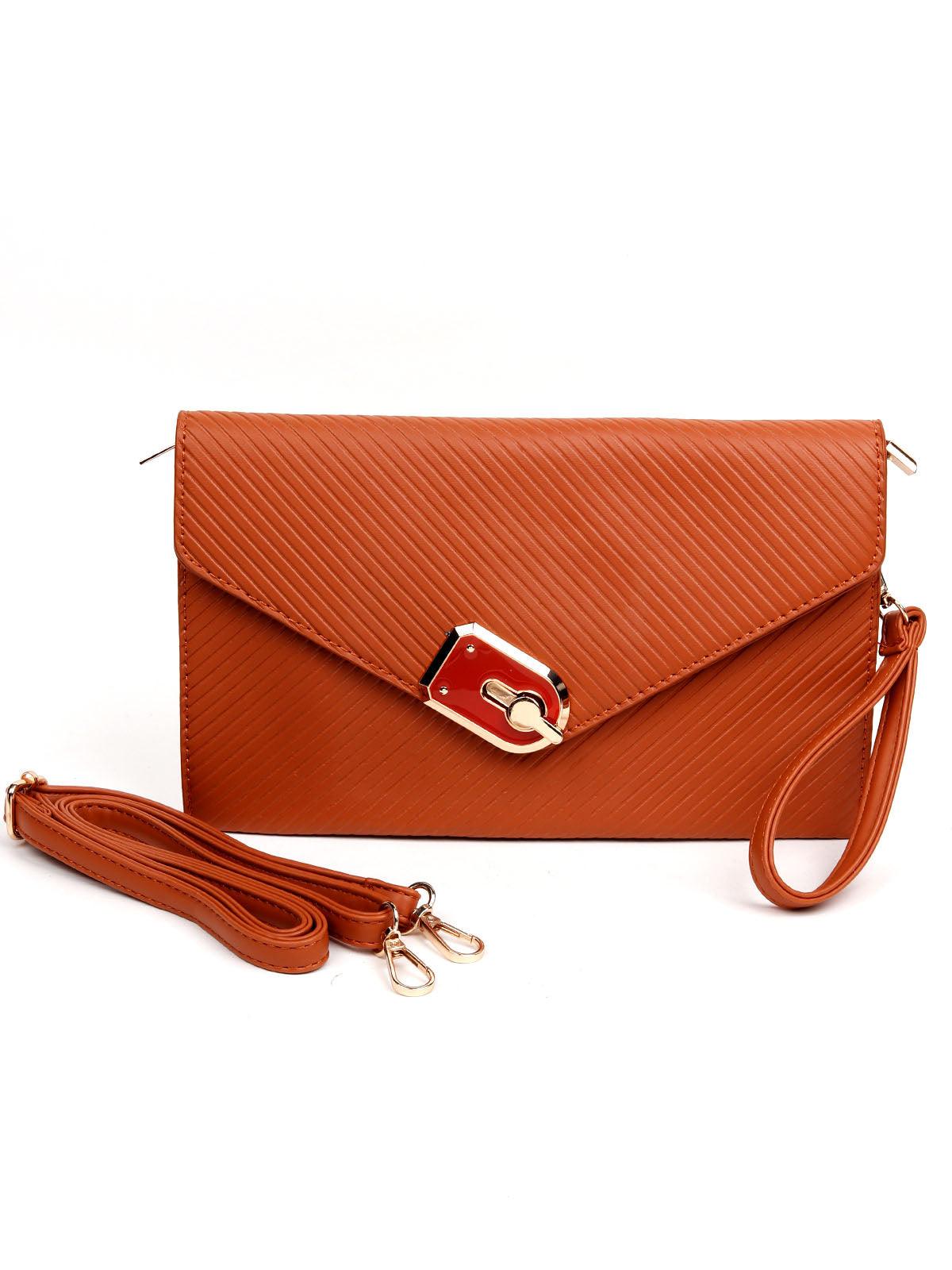 Stunning tan coloured envelope-shaped sling bag for women - Odette
