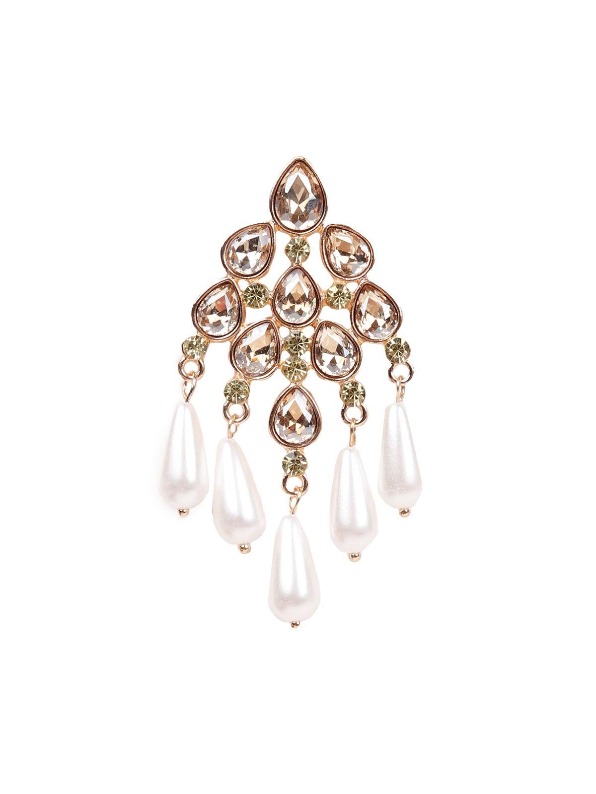 Stunning white bead drop earrings - Odette