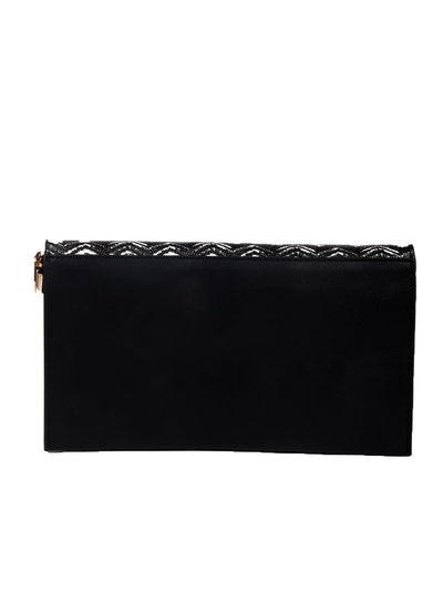 Stunning zigzag white and black beaded sling bag - Odette