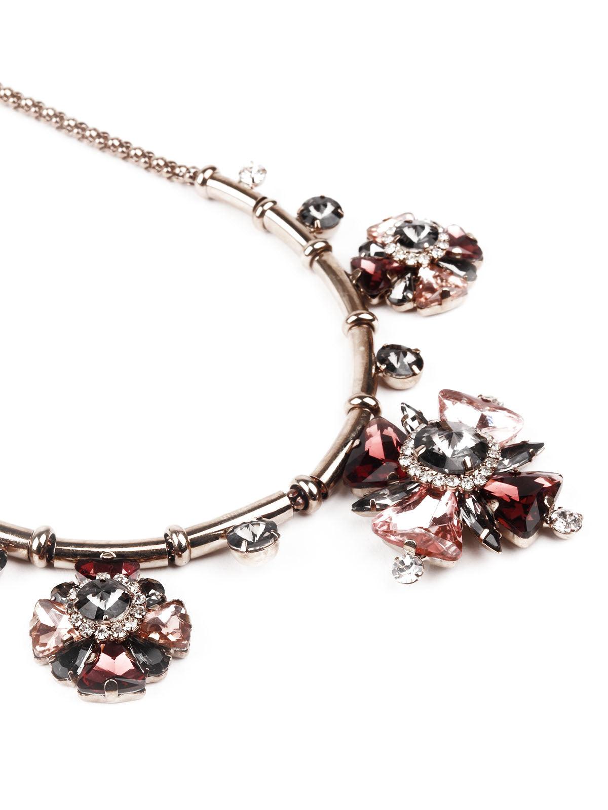 STYLISH BRONZE AND WINE NECKPIECE - Odette