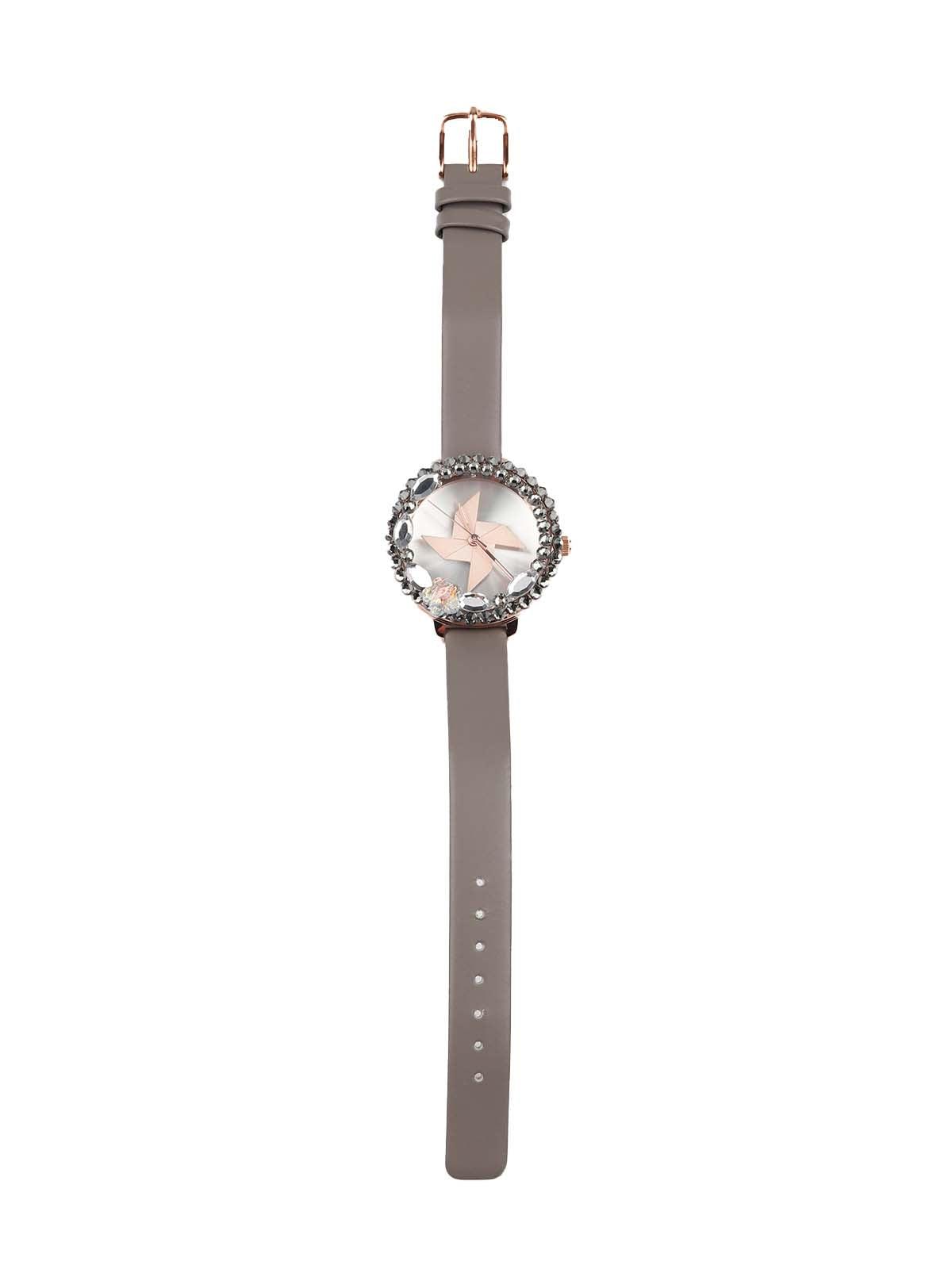 Stylish embellished rounded wristwatch for women - Odette